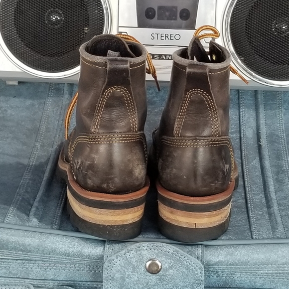 Leather Boots Quality Greaser Rebel Size 3 Youth - Picture 5 of 8